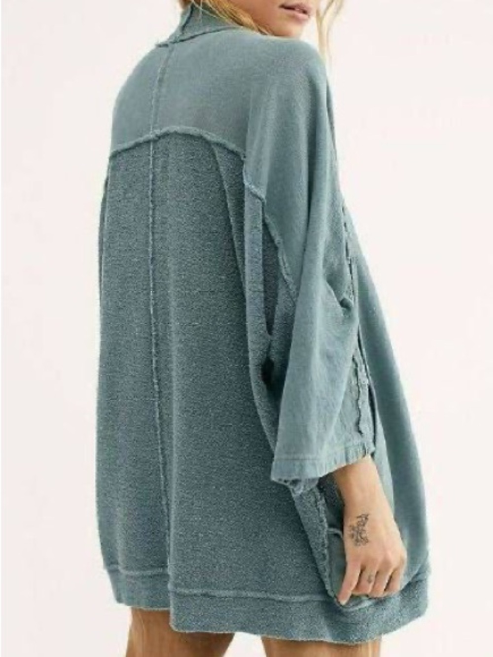 Free People Deep Pockets Cardi in Lakeshore Blue - Picture 2 of 4